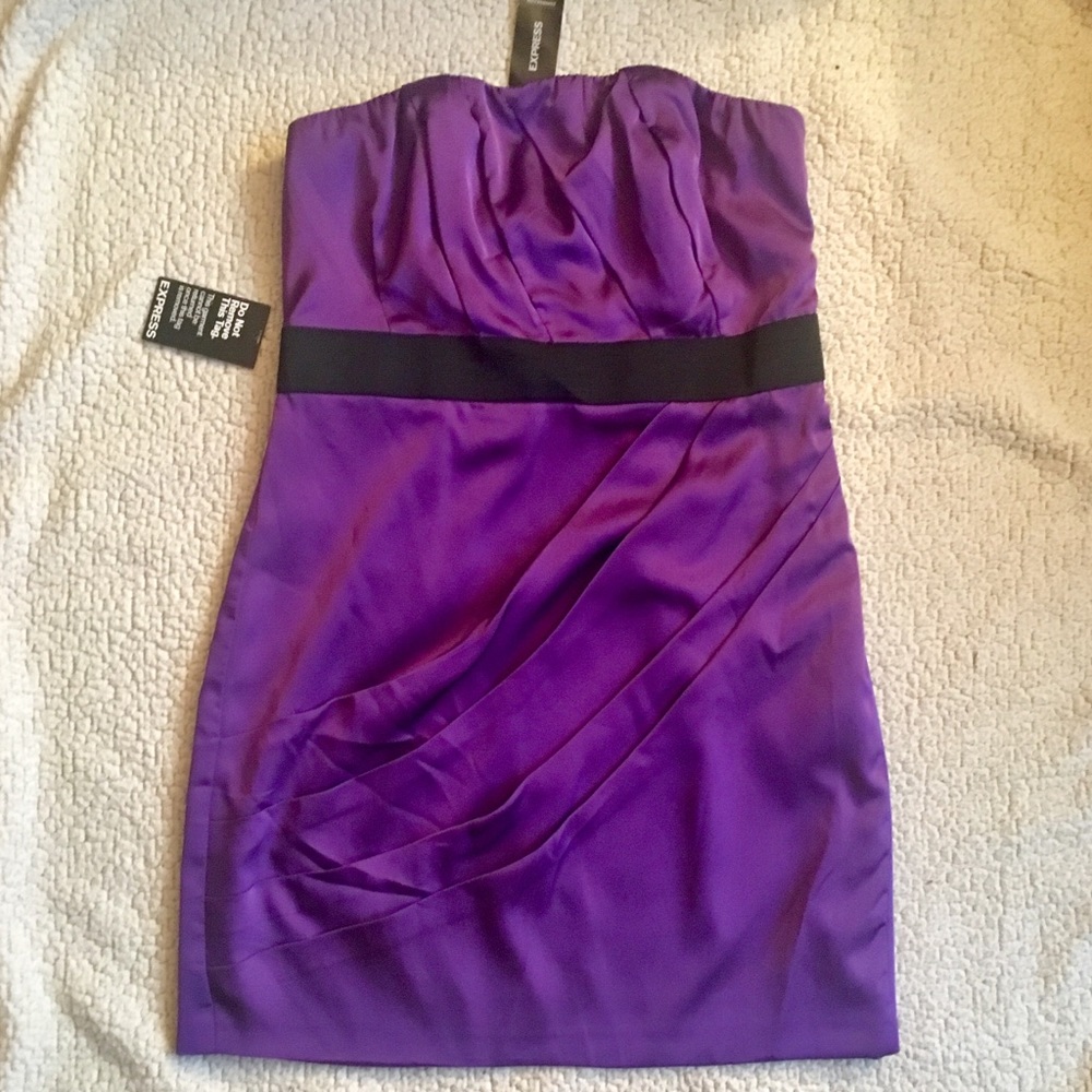 🆕 Express Strapless Purple Cocktail Dress